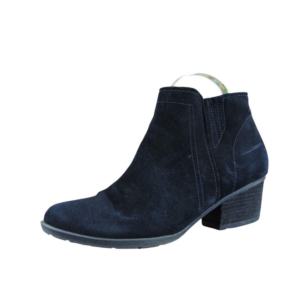 Blondo Waterproof Suede Ankle Boots Black Size Zip Closure Block Heel 8.5M - Picture 1 of 7